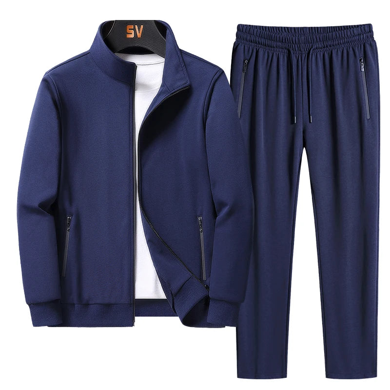 Spring Autumn Men Casual Sports Joggers Tracksuits Sets Men Sportswear Sweatsuit Fitness Suits 2 Pieces Sets Male Plus Size 8XL