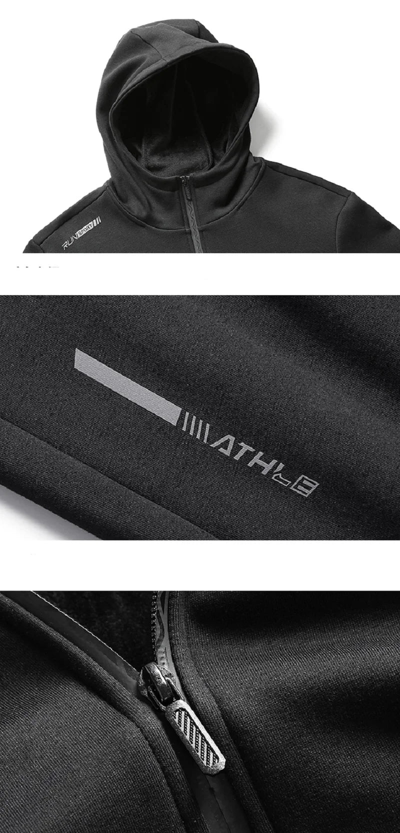 2023 Men Fleece Hooded Casual Sports Reflective Tracksuit Sets Man Sportswear Joggers Suits Sweatpants Jacket Male Plus Size 8XL