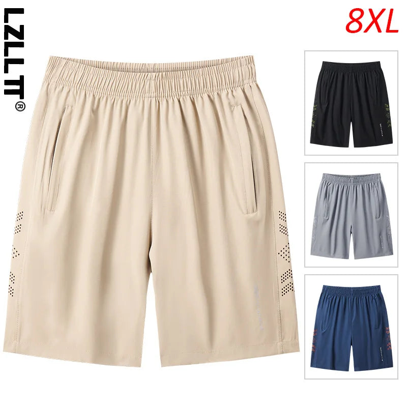 Summer Men Casual Quick Dry Beach Sport Shorts Mens Breathable Jogger Gym Bermuda Shorts Men's Shorts Running Male Plus Size 8XL