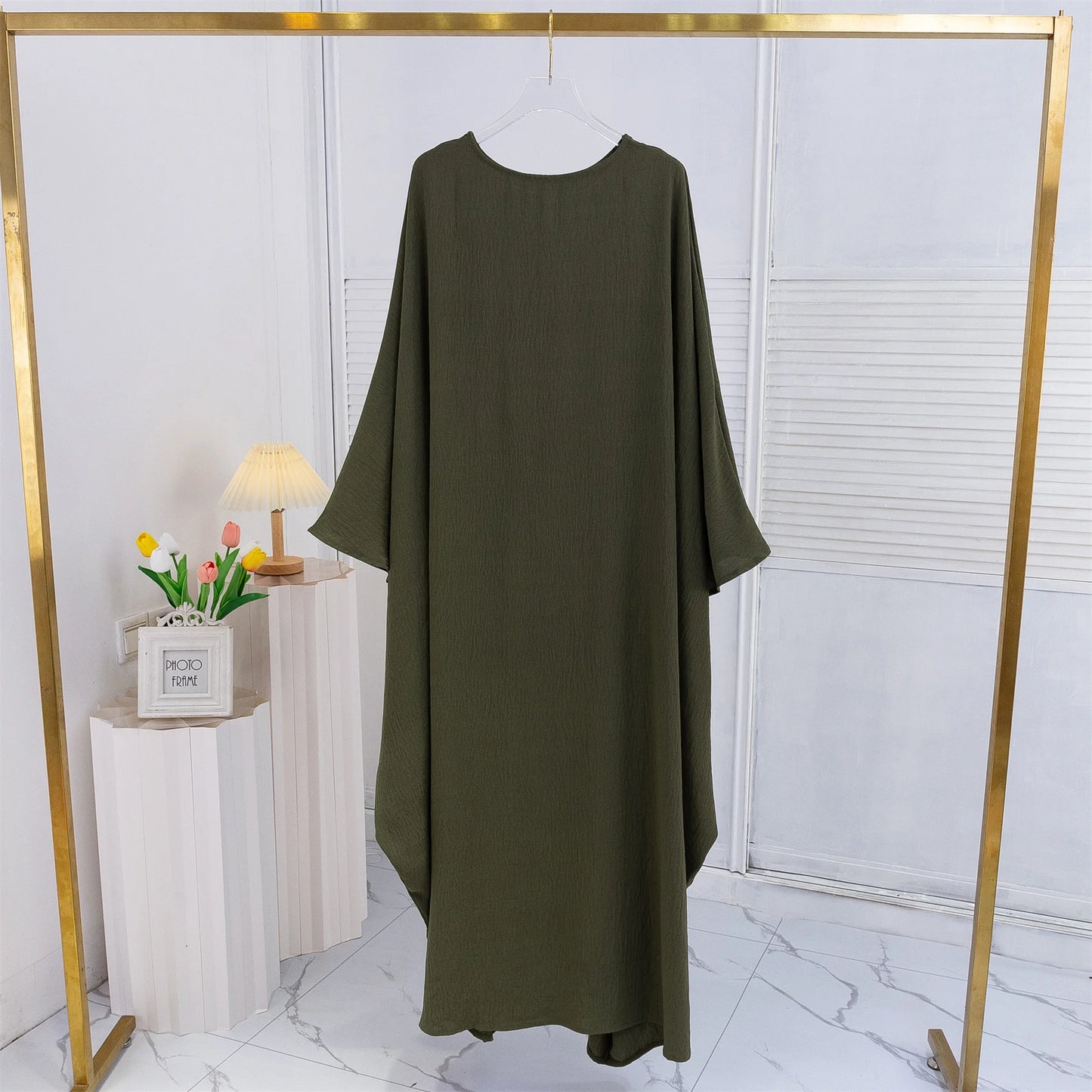 Muslim Abayas Loose Long Maxi Dresses Women Jilbabs Muslim Islamic Dress Full Sleeve O-neck Casual Solid Ramadan Dresses Abaya