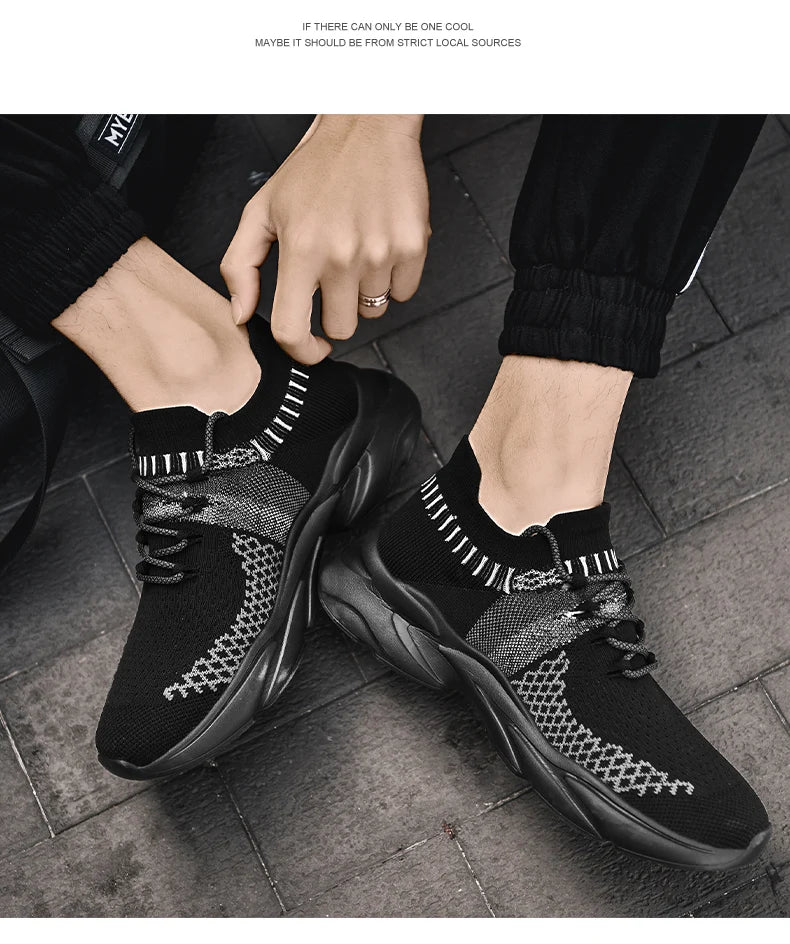 Men's running loafer walking knit shoes Fashion casual sneakers Breathable fitness lightweight men's shoes casual shoes