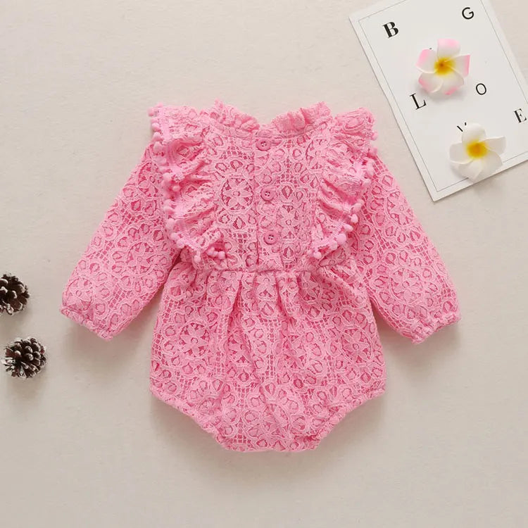 Summer Newborn Clothes Girls Bodysuit Fashion Solid Color Baby Girl Clothes Cotton Long Sleeve Infant Clothng 3-12 Months