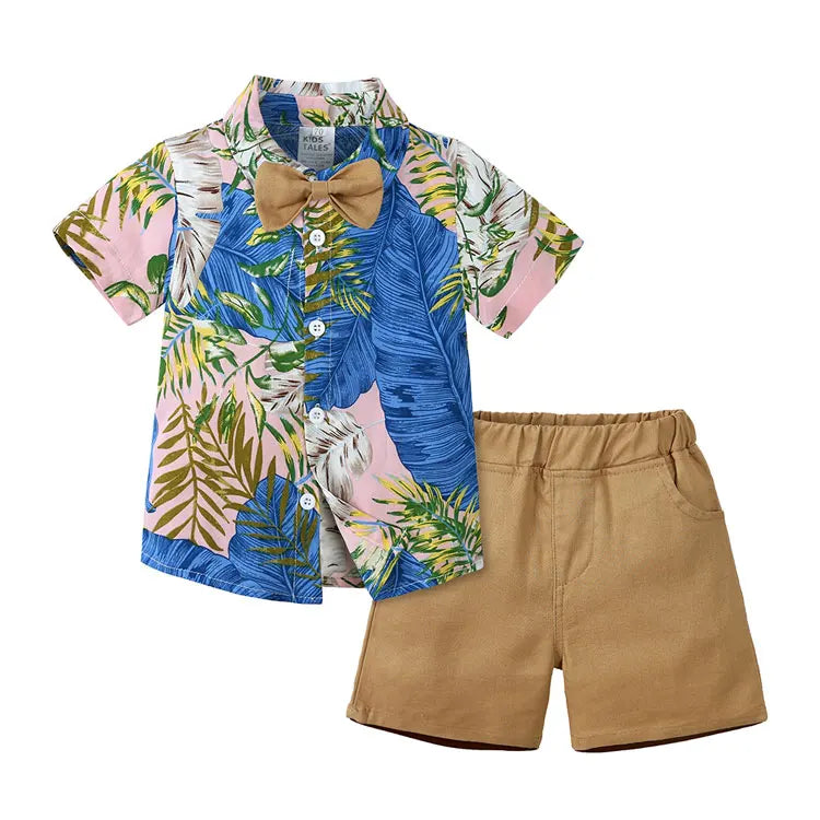 Fashion Kids Clothes Boys Outfit Summer Boy Clothing Sets Cotton Short Sleeve Shirt Shorts Children Clothing 1-6 Years