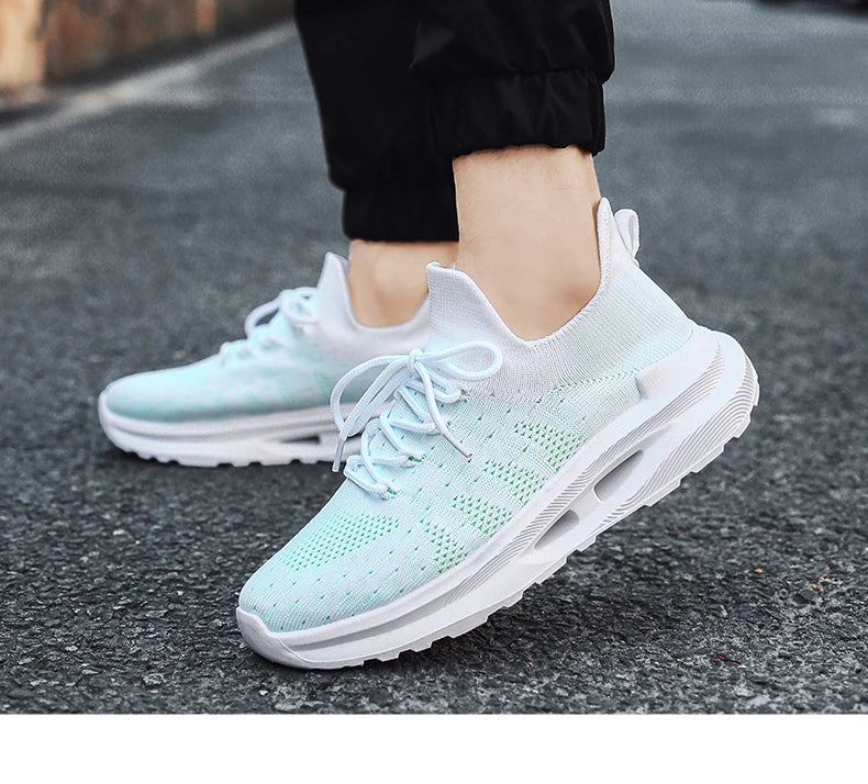 Men's sports casual shoes Breathable light lace-up solid color comfortable walking fitness training men's shoes