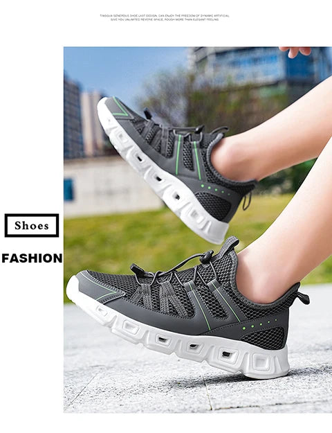 Spring and summer new men's leisure sports breathable mesh light walking shoes large size vulcanized men's shoes