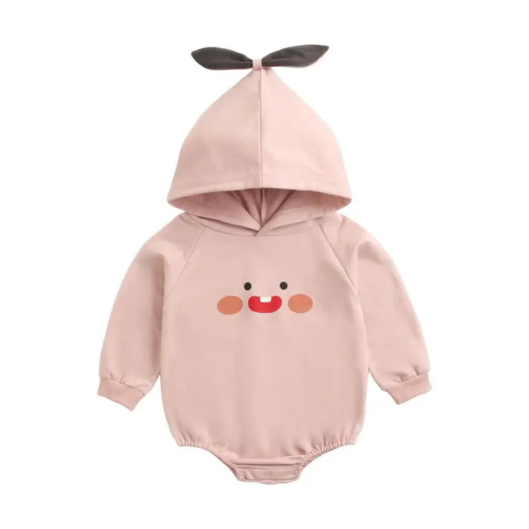 Cartoon Baby Girl Bodysuit Long Sleeves Hooded Cotton Baby Clothes Boys Bodysuits Winter Warm Infant Clothing 1-3 Years