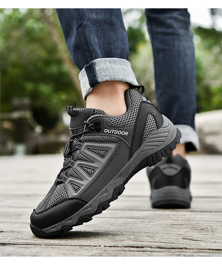 New men 2024 flat comfortable mesh surface breathable fashion casual sports men's shoes plus size hiking hiking sneakers