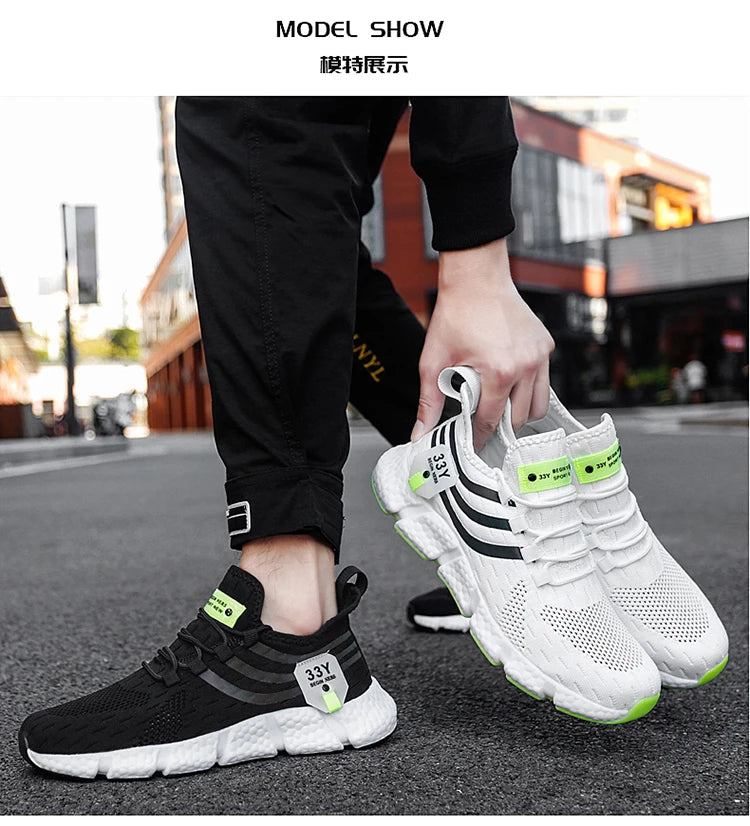 Men's and women's casual sneakers Breathable lightweight loafers Outdoor mesh walking New running shoes couple plus size