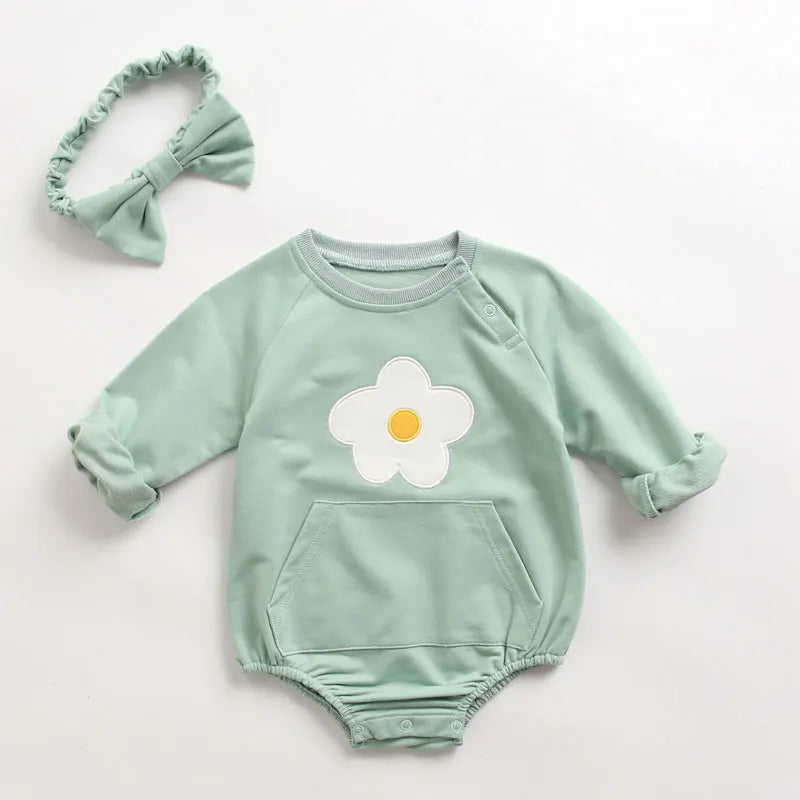 Cartoon Newborn Clothes Girls Bodysuits Scarf 2 PCS Cotton Long Sleeve Baby Boy Clothes Spring Autumn Infant Clothing 1-3 Years