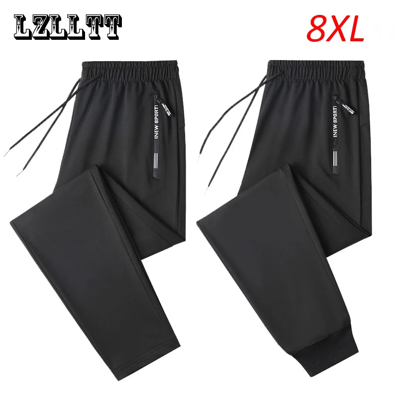 Spring Autumn Men Casual Solid Sweatpants Jogger Pant Mens Outerwear Drawstring Sweatpant Sport Pant Trouser Male Large Size 8XL