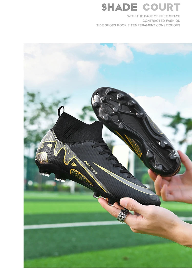 Men's new high-top football shoes non-slip comfortable wear-resistant casual sports shoes outdoor large size football boots 46