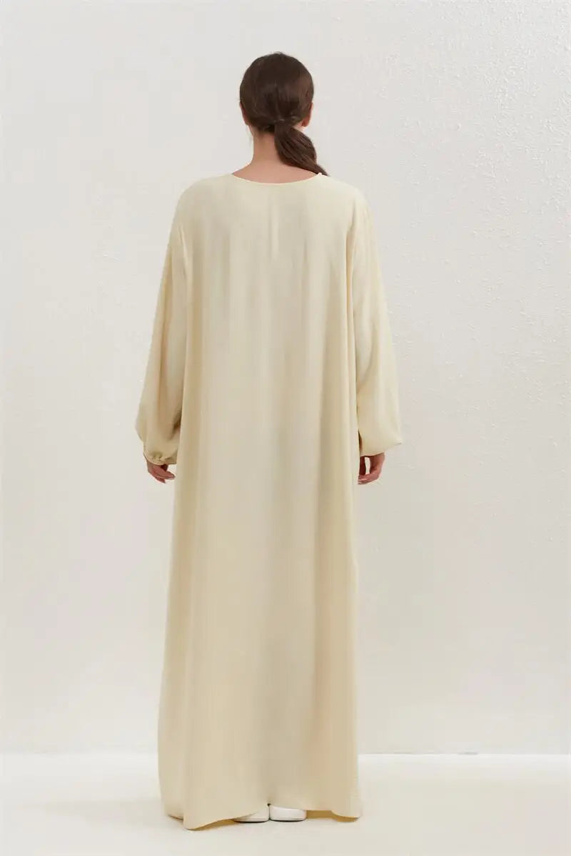 Muslim Dress Spring Autumn Women Loose Maxi Dresses Fashion Female Full Sleeve O-neck Casual Solid Pockets Robe Long Dresses