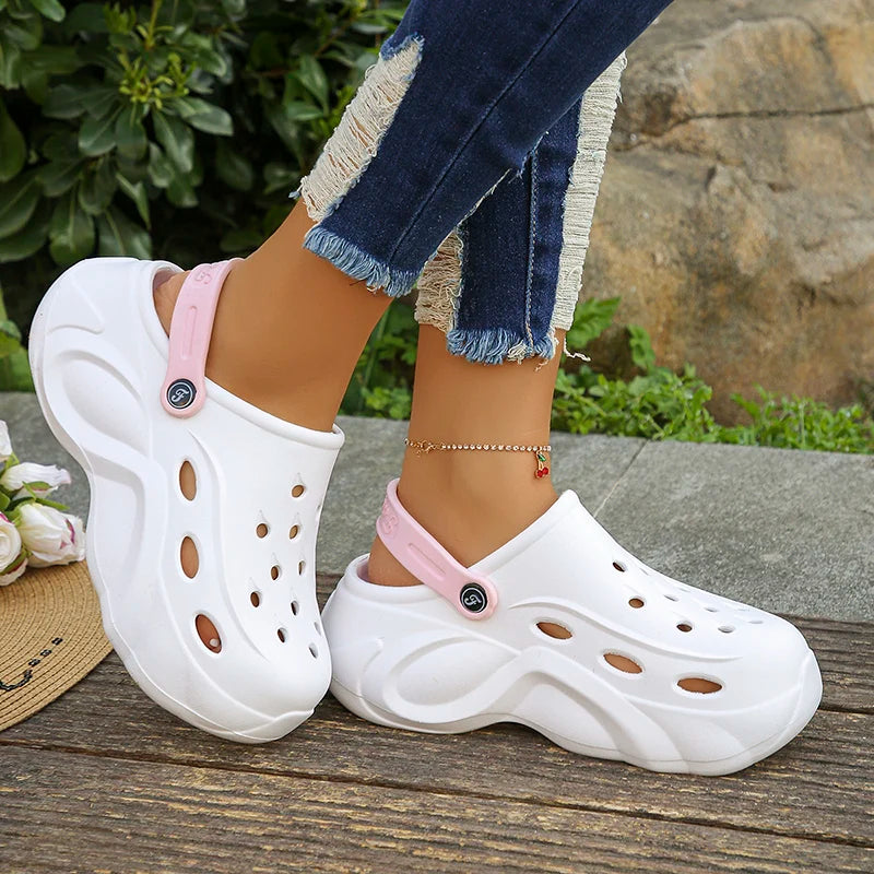 Chunky Platform Clogs Sandals Women 2024 Summer Soft Thick Bottom Beach Garden Shoes Woman Slide Non Slip Eva Wedge Slippers