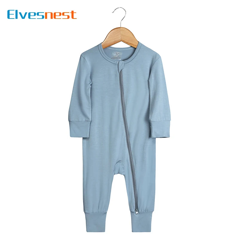 Long Sleeve Cotton Zipper Baby Girl Romper Solid Color Newborn Baby Clothes Spring & Autumn  Infant Boys Rompers 3-24 Months