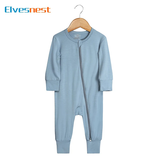 Long Sleeve Cotton Zipper Baby Girl Romper Solid Color Newborn Baby Clothes Spring & Autumn  Infant Boys Rompers 3-24 Months