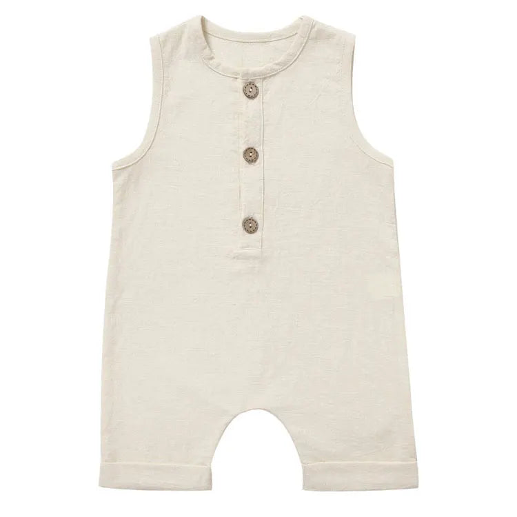 Summer Newborn Clothes Girl Rompers Fashion Solid Color Baby Boys Rompers Sleeveless Cotton Infant Clothing 3-12 Months