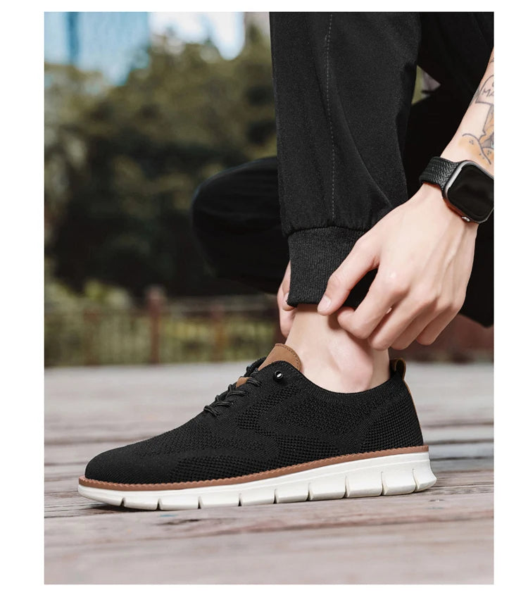 Fashion casual spring and autumn men's shoes breathable lightweight non-slip sports shoes new walking plus size flat men's shoes