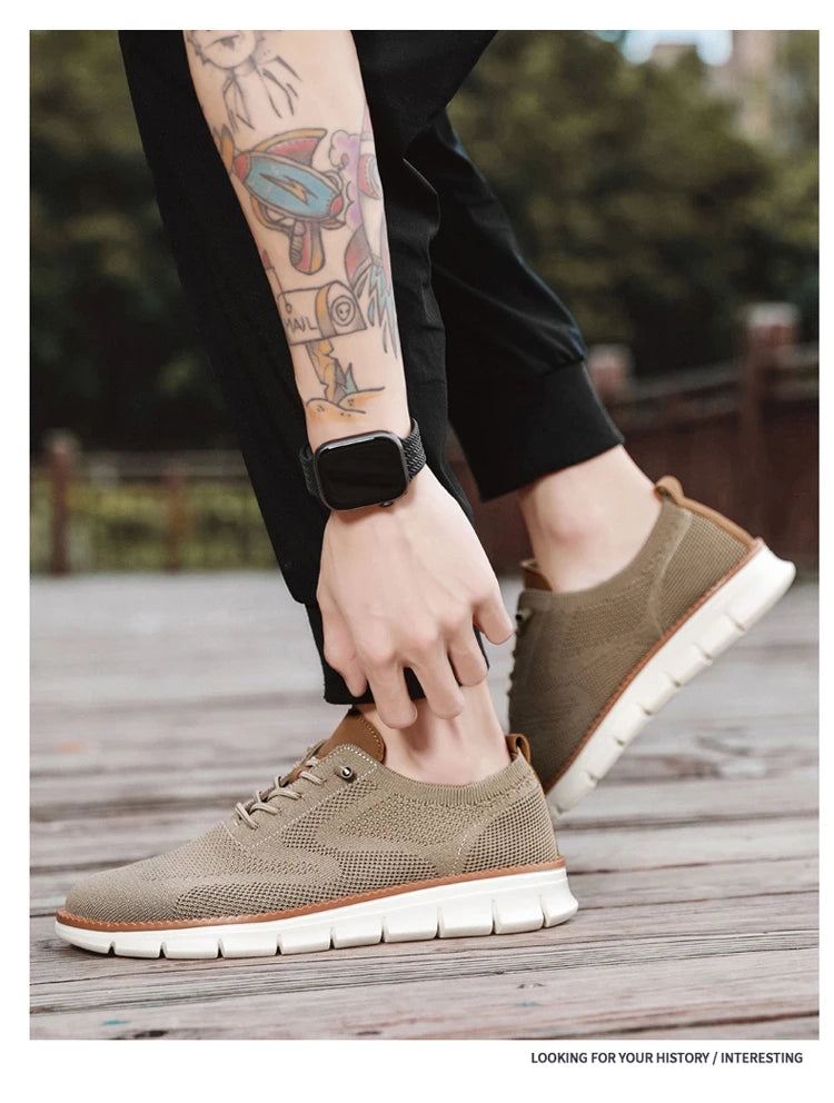 Fashion casual spring and autumn men's shoes breathable lightweight non-slip sports shoes new walking plus size flat men's shoes