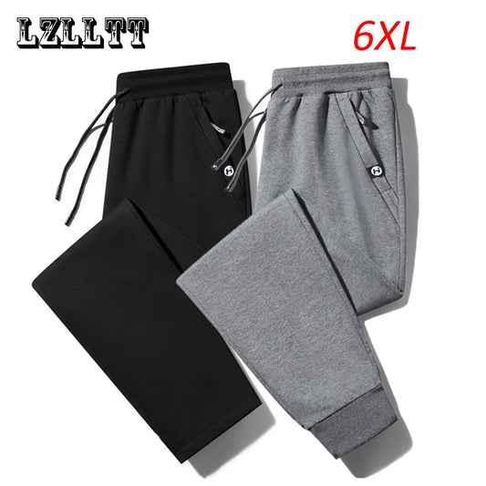 Spring Autumn Men Solid Thin Drawstring Sweatpants Mens Outer Cotton Sweatpants Sport Jogger Pant Men Casual Trousers Large Size