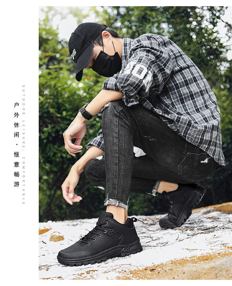 Men's casual sneakers lace-up outdoor casual shoes Fashion comfortable breathable platform shoes for men