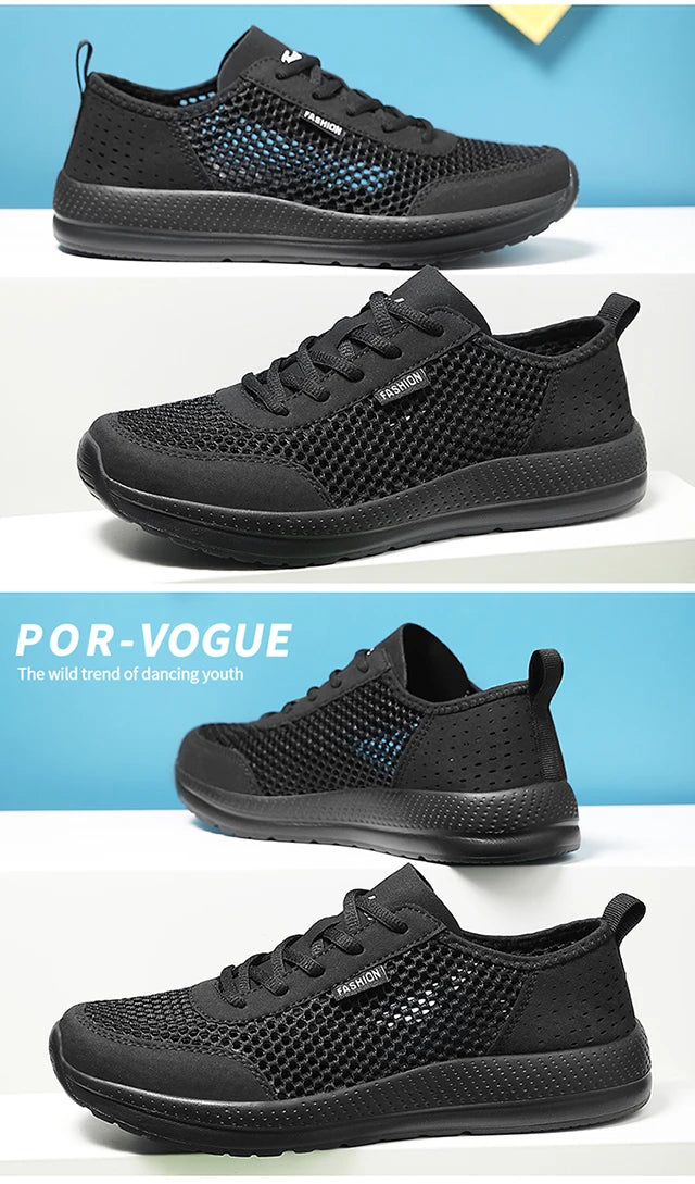 Men's shoes spring summer new soft sole loafers Casual shoes Light fashion mesh leisure sports tennis big size 39-46