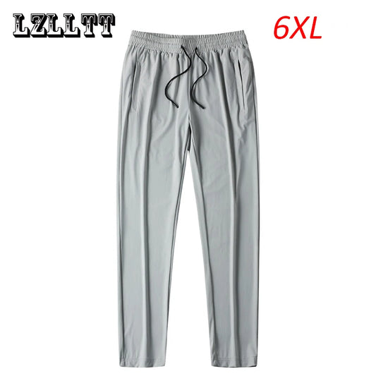 New Summer Men Cool Ice Fitness Pants Jogger Sweatpants Men Casual Quick Dry Loose Oversize Pant Mens Trousers Male Big Size 6XL