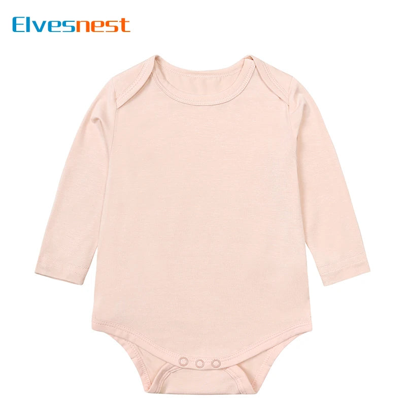 Bamboo Fiber Baby Girl Clothes Fashion Solid Color Long Sleeve Baby Clothing Boy Bodysuits Summer Newborn Clothes 0-24 Months