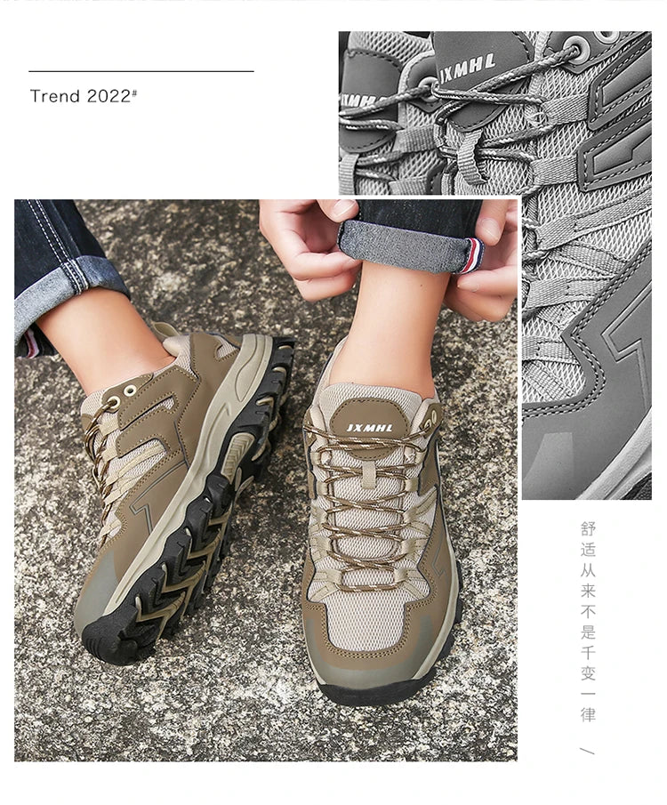 Large size men and women new spring and autumn leisure sports mountaineering shoes lovers anti-slip wear-resistant walking shoes