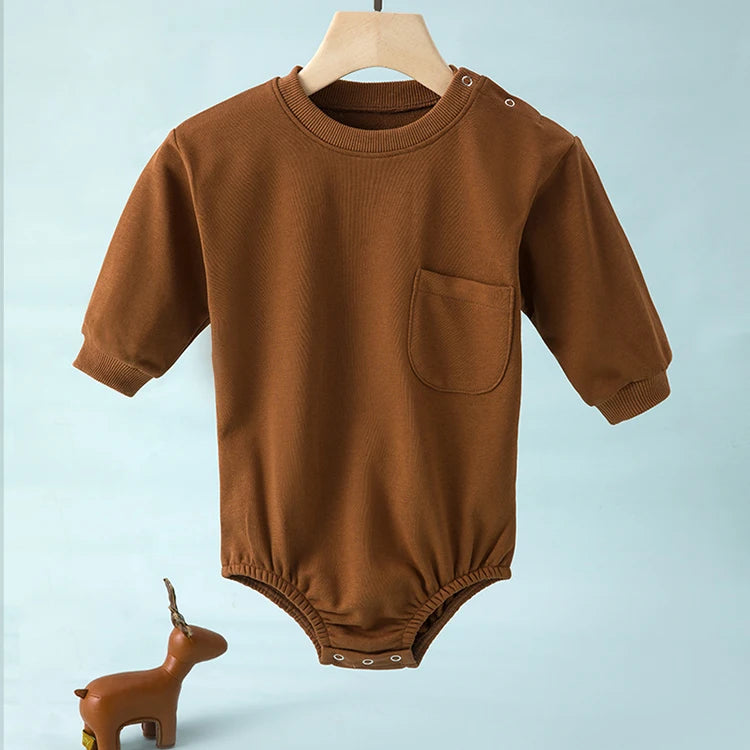 Spring Autumn Baby Clothes Girls Bodysuits Fashion Solid Color Baby Boy Clothes Cotton Long Sleeve Newborn Clothing 3-24 Months