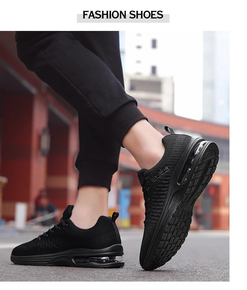 New mesh sports casual shoes breathable walking flat men fitness spring and autumn lace-up vulcanized men's shoes