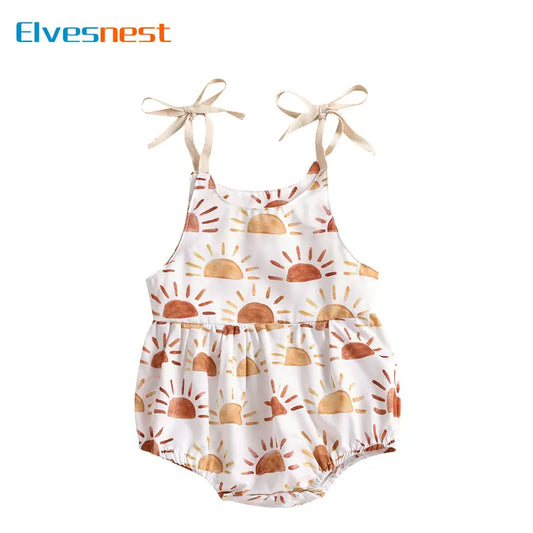 Summer Newborn Baby Girl Clothes Fashion Print Infant Clothes Girls Bodysuits Cotton Sleeveless Baby Bodysuits 3-24 Months