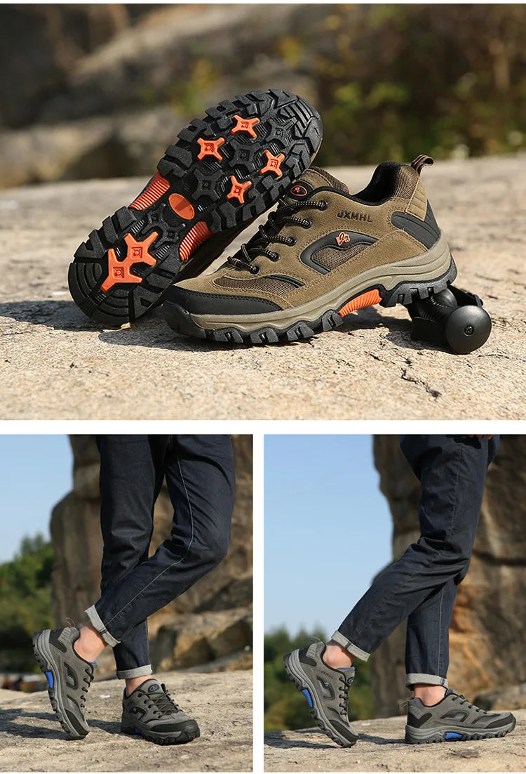 Men's hiking shoes Waterproof hiking shoes Men's climbing Outdoor sports casual shoes High top Fall/Winter hiking plus size 47