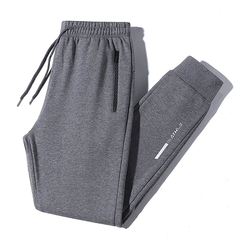 Spring Autumn Men Solid Sweatpants Jogger Pants Mens Drawstring Cotton Casual Trousers Outer Sport Tracksuit Male Plus Size 8XL