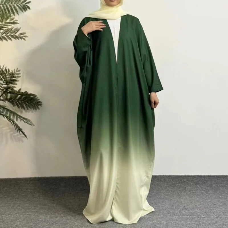 Open Front Abaya,Long Sleeve Maxi Length Dress Women's Clothing Muslim Abayas Cardigan Out Kaftans Women Jilbabs