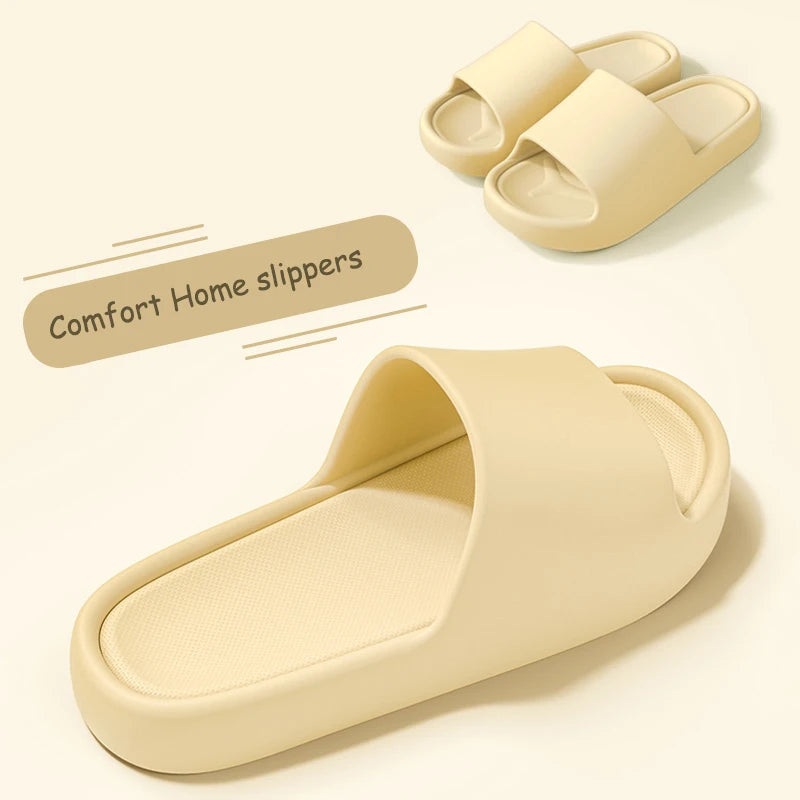 Thick Platform Pillow Slippers Women Lightweight Soft Sole Cloud Slides Woman 2024 Summer Non Slip Beach Sandals Eva Flip Flops