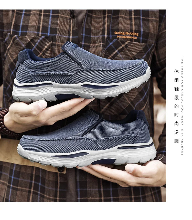 Men's casual canvas flats Men's spring and summer comfortable casual sports shoes large size driving walking shoes new39-48