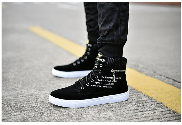 2024 Spring and autumn high top men's new soft sole casual sports shoes walking running breathable men's boots 39-46