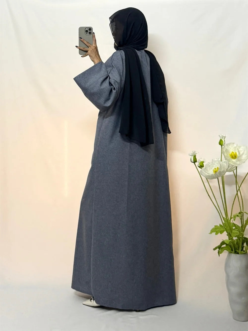 Open Front Abaya Muslim Kaftans Islamic Clothing Solid Long Sleeve Loose Maxi Dress Women Jilbabs Abayas Dubai Robe Caftan