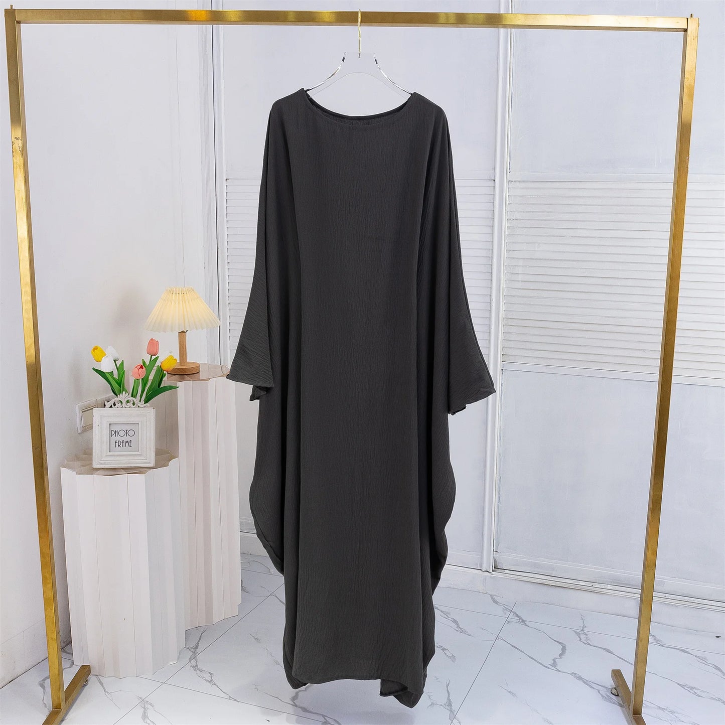 Muslim Abayas Loose Long Maxi Dresses Women Jilbabs Muslim Islamic Dress Full Sleeve O-neck Casual Solid Ramadan Dresses Abaya