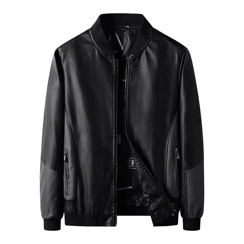 Spring  Autumn Men Casual Motorcycle Biker Jacket Coats Mens Outwear Leather Jacket Men's Vintage Fashion Jacket Coat Male 5XL