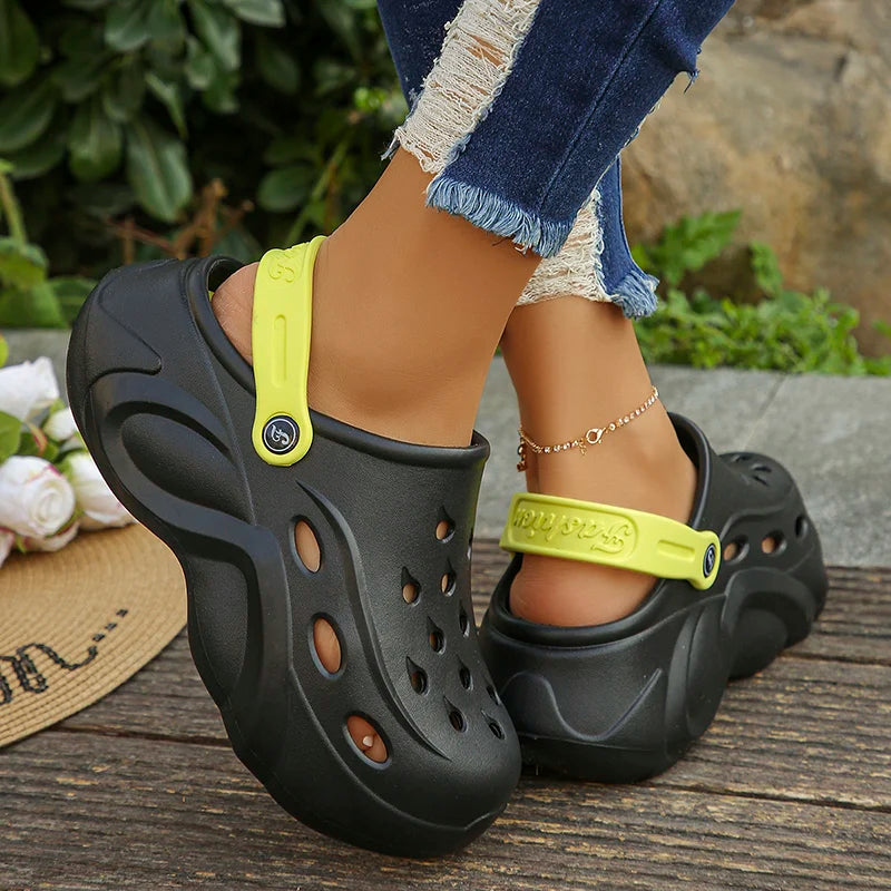 Chunky Platform Clogs Sandals Women 2024 Summer Soft Thick Bottom Beach Garden Shoes Woman Slide Non Slip Eva Wedge Slippers