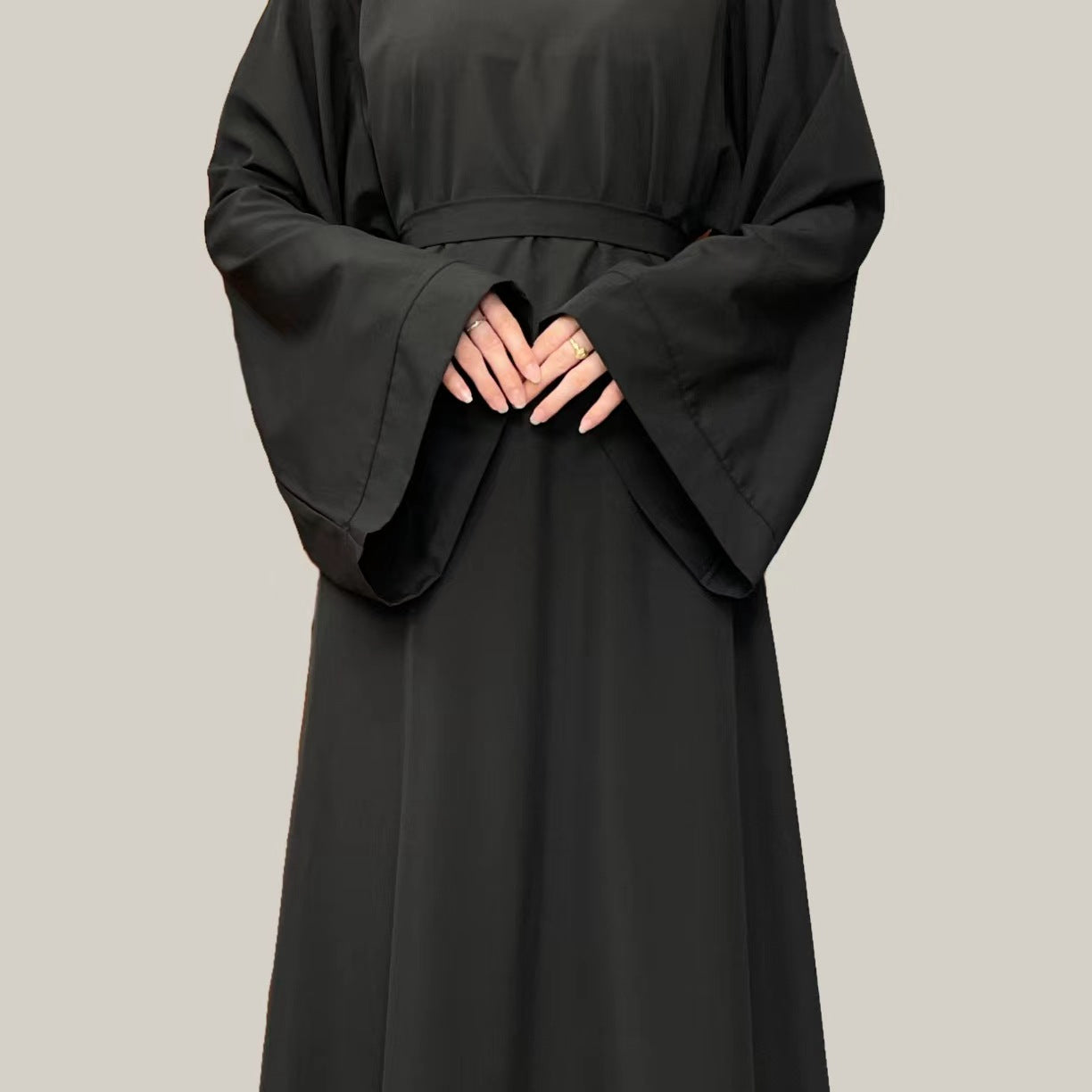 Muslim Abaya Loose One-piece Prayer Dress Full Sleeve Islamic Clothing Women Jilbab Dubai Saudi Robe Lace Up Long Dresses