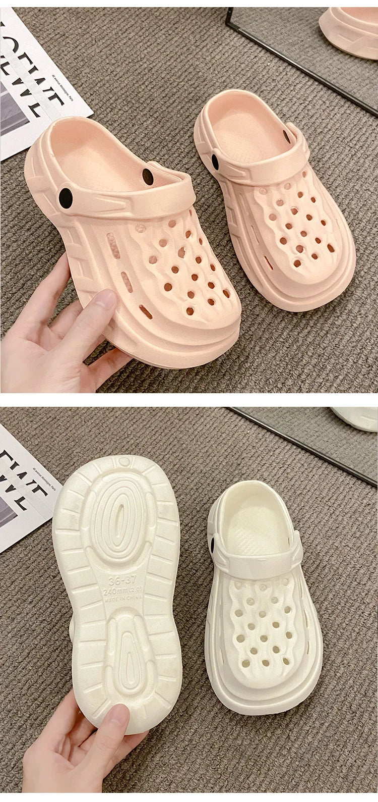 Cute Slippers for Women Summer 2024 New Indoor Home, Anti slip Bathroom, Shower EVA Slippers, Internet Red Thick Sole, Comfortab