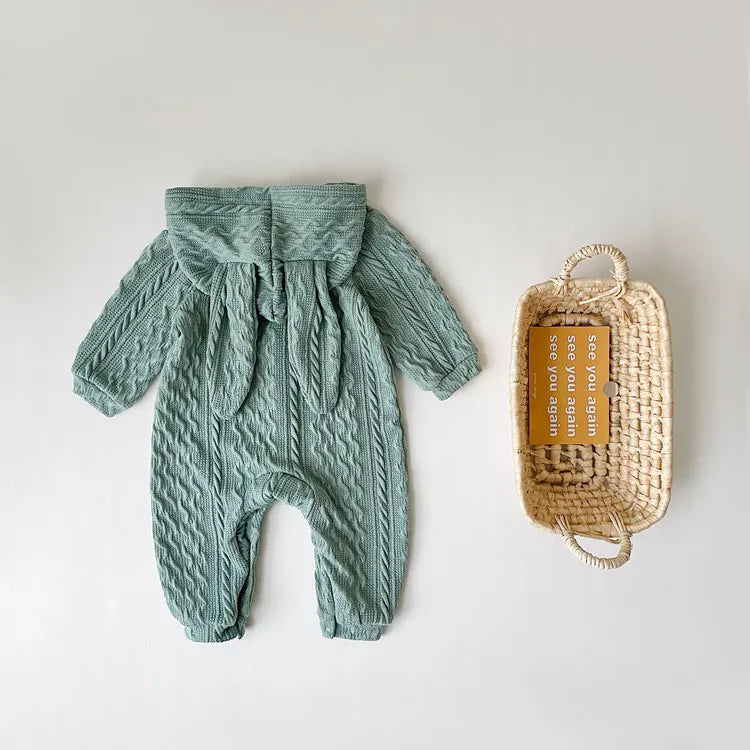 Vintage Thick Thread Baby Clothes Boys Rompers Long Sleeve Hooded  Newborn Girl Romper Winter Infant Clothing 1-3 Years