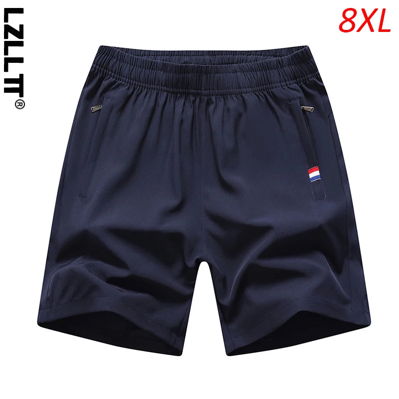 Summer Men Breathable Casual Sport Bermuda Shorts Man Jogger Gym Beach Run Shorts Man Quick Dry Fitness Sportswear Plus Size 8XL