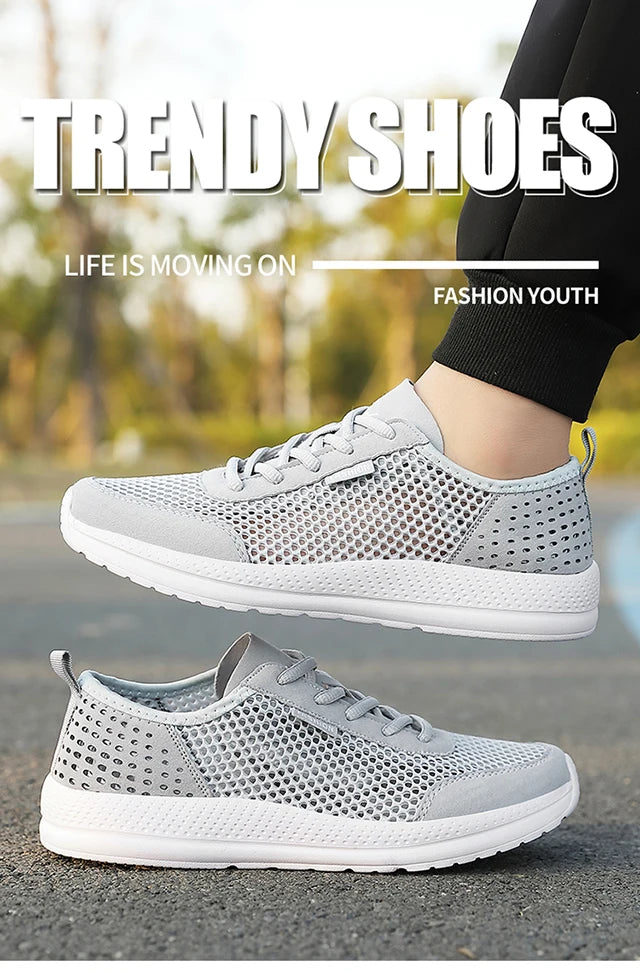 Men's shoes spring summer new soft sole loafers Casual shoes Light fashion mesh leisure sports tennis big size 39-46