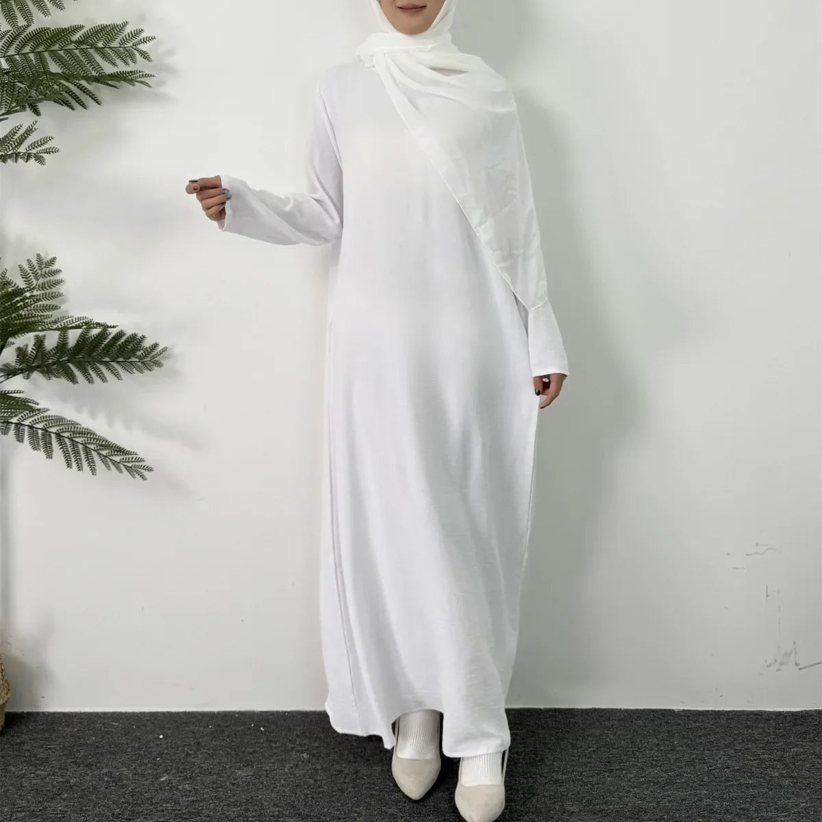 Embroidery Open Front Abaya Long Sleeve Maxi Length Inner Dress Womens Clothing Muslim Cardigan Abayas Out Kaftans Women Jilbabs