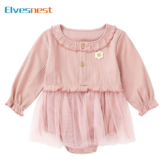 Fashion Solid Newborn Clothes Girls Bodysuits Cotton Long Sleeve Baby Girl Clothes Spring Autumn Infant Clothing 1-3 Years