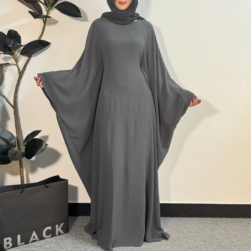 Muslim Abayas Loose Maxi Dresses Women Jilbabs Muslim Dress Full Sleeve O-neck Casual Solid Robe Islamic Ramadan Dresses