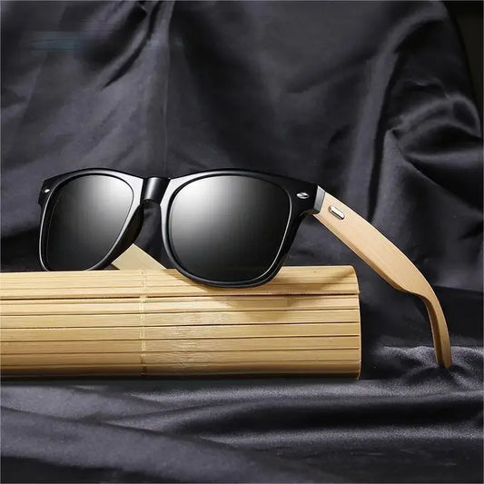 Bamboo Wood Vintage Square Polarized Sunglasses Men Women Luxury Brand Designer Sun Glasses Wooden Driving Fishing UV400 Eyewear